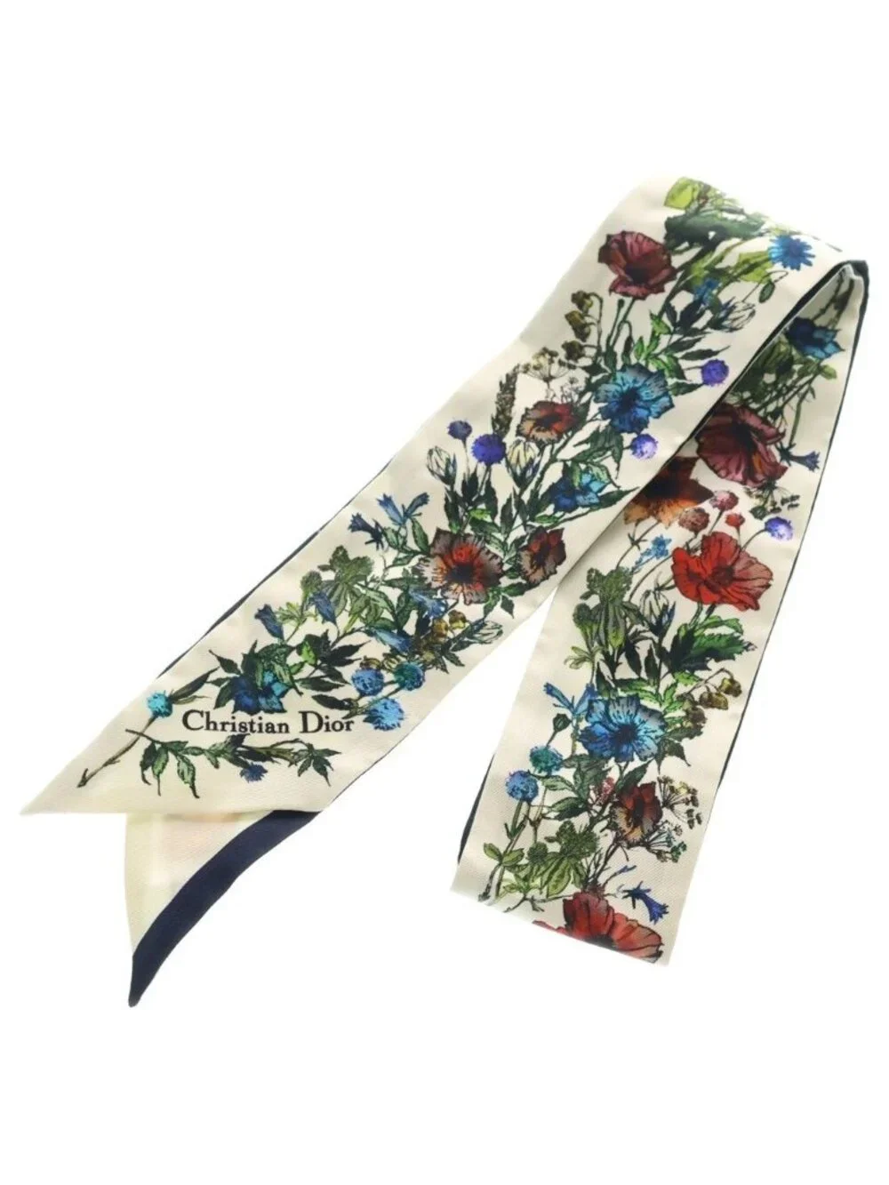 Dior D-millefiori Mitzah Flower Print Silk Twilly Scarf